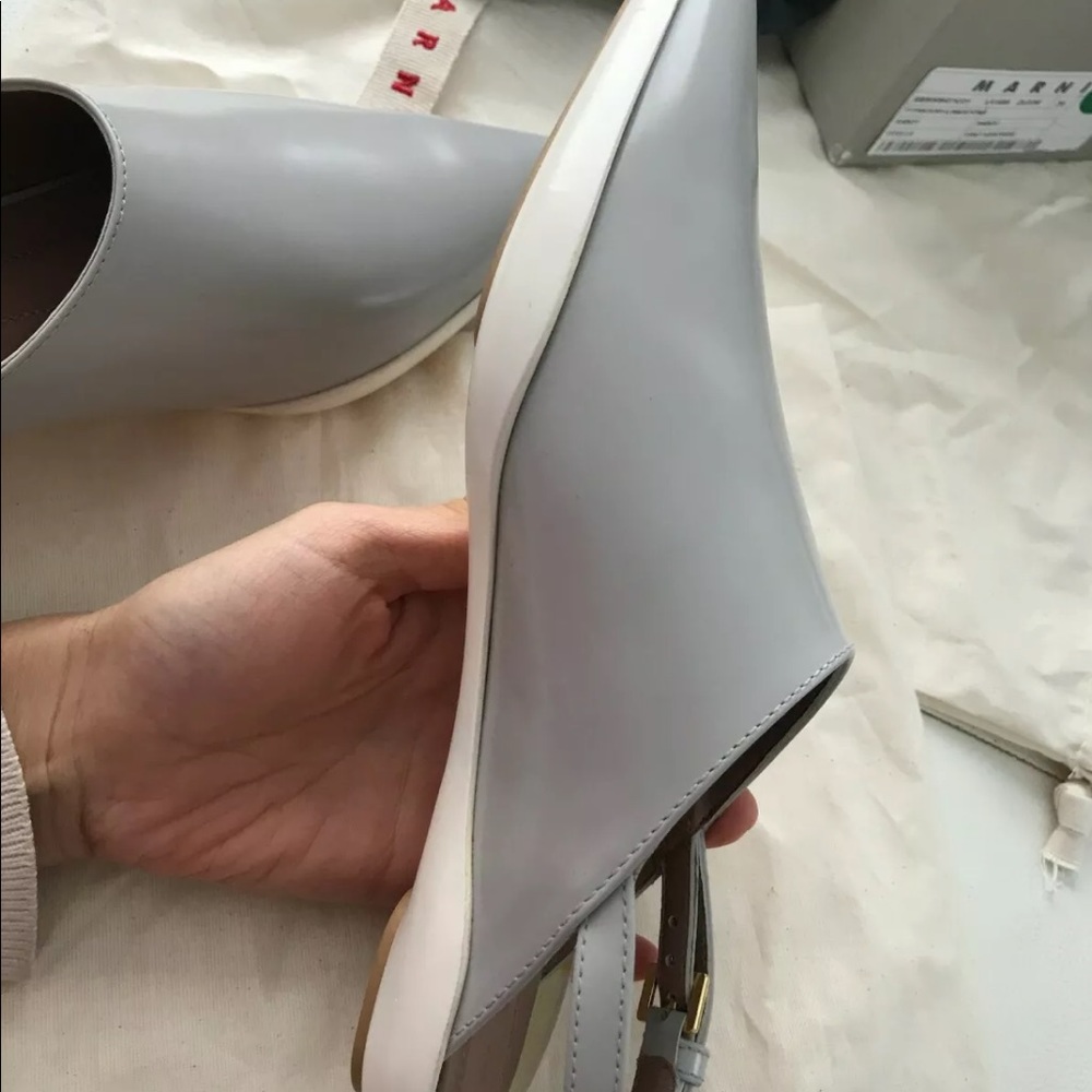New Marni slingback leather flat shoes - Picture 4 of 7